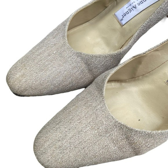 Etienne Aigner Beige Fabric Taylor Heels - Picture 8 of 10